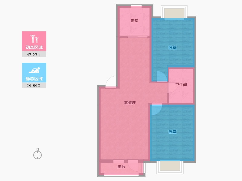 辽宁省-沈阳市-御龙湾-65.63-户型库-动静分区