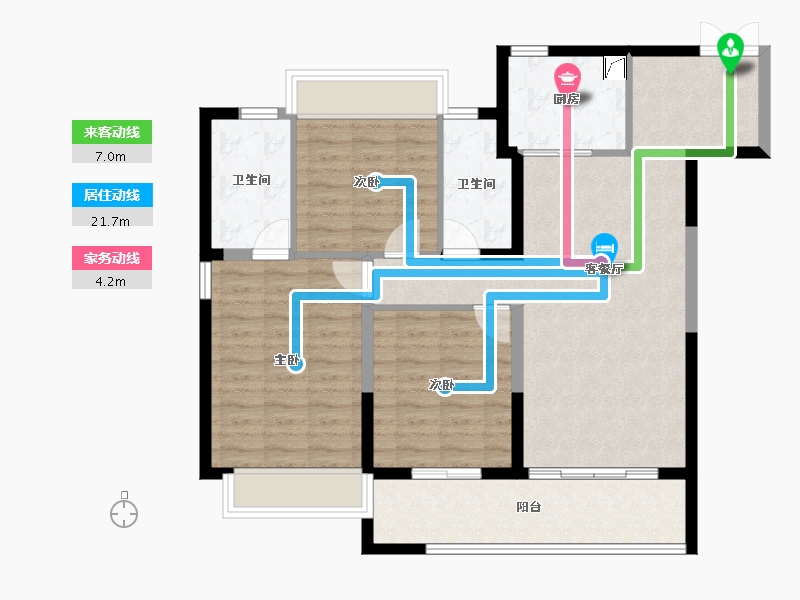 江苏省-常州市-美的世茂云筑-94.39-户型库-动静线