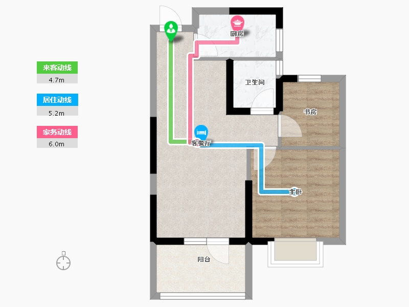 湖北省-武汉市-汉津阳光城-54.40-户型库-动静线