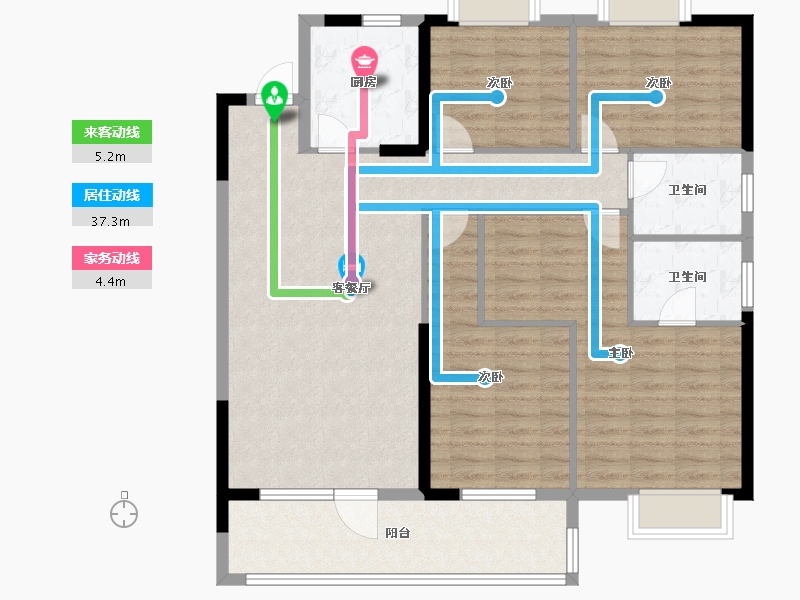 湖北省-武汉市-汉津阳光城-113.59-户型库-动静线