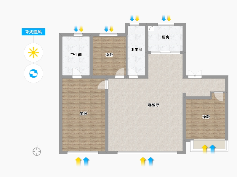 辽宁省-沈阳市-中海润山府-117.10-户型库-采光通风