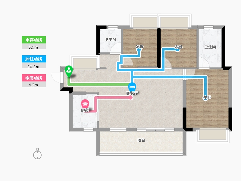 广东省-东莞市-时代天韵-78.76-户型库-动静线