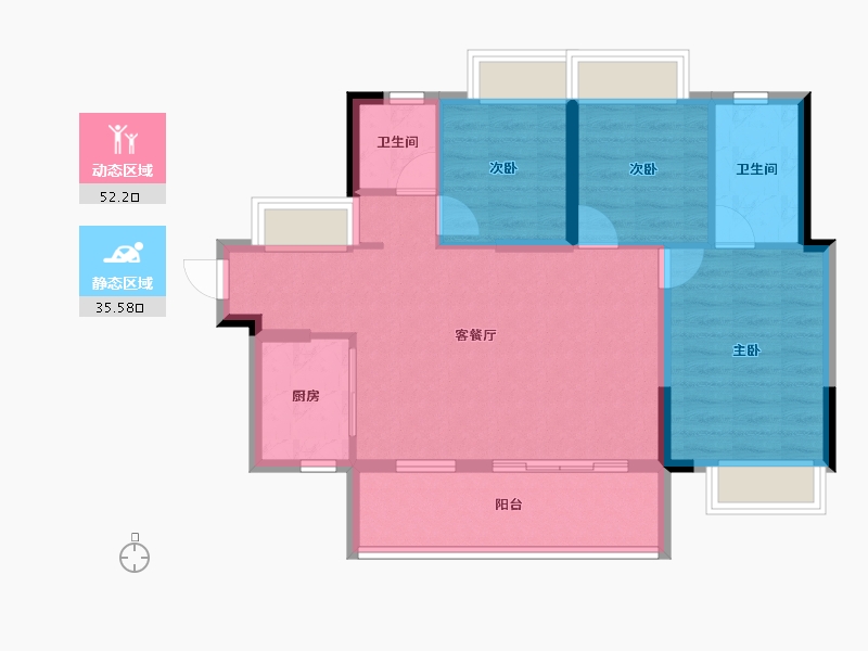 广东省-东莞市-时代天韵-78.76-户型库-动静分区