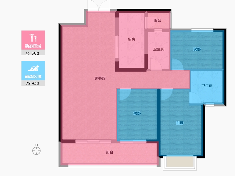 广东省-东莞市-康华·云溪-94.67-户型库-动静分区