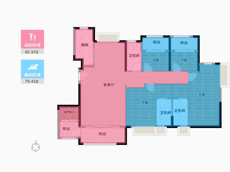 福建省-厦门市-国贸学原-144.80-户型库-动静分区