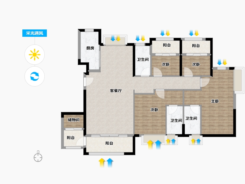 福建省-厦门市-国贸学原-144.80-户型库-采光通风