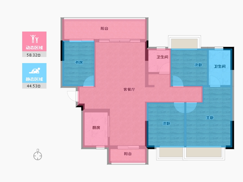 广东省-东莞市-时代天韵-92.68-户型库-动静分区