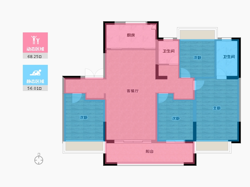 江苏省-常州市-美的世茂云筑-112.00-户型库-动静分区