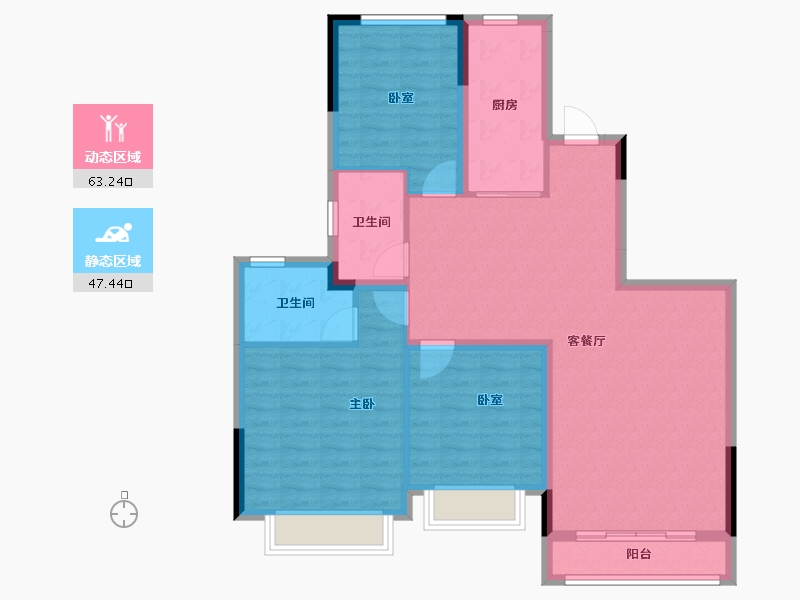 贵州省-贵阳市-恒大中央广场-100.00-户型库-动静分区