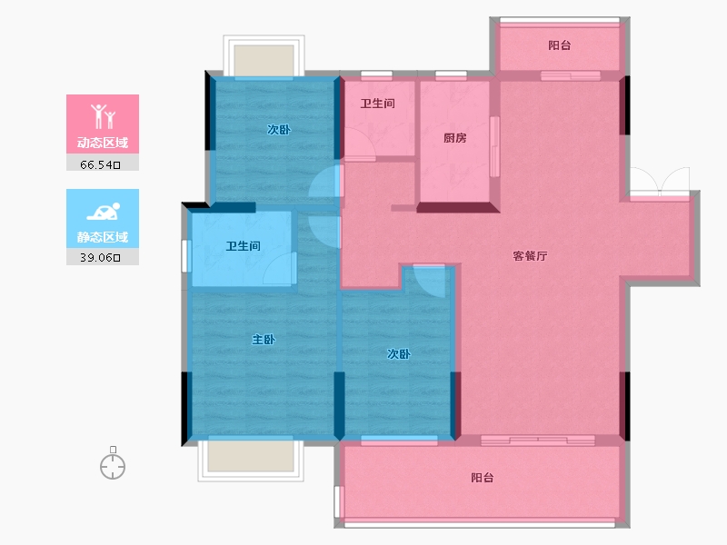 贵州省-贵阳市-中铁逸都国际-94.40-户型库-动静分区