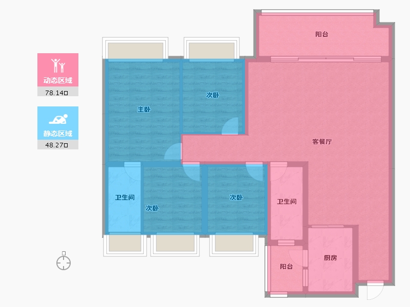 贵州省-贵阳市-中海映山湖-113.60-户型库-动静分区