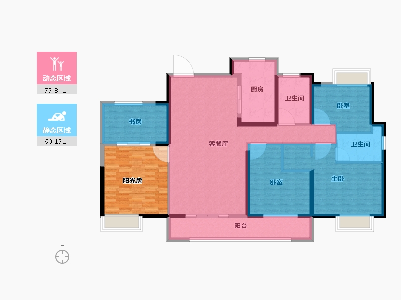 湖北省-武汉市-百步亭和谐里-139.20-户型库-动静分区