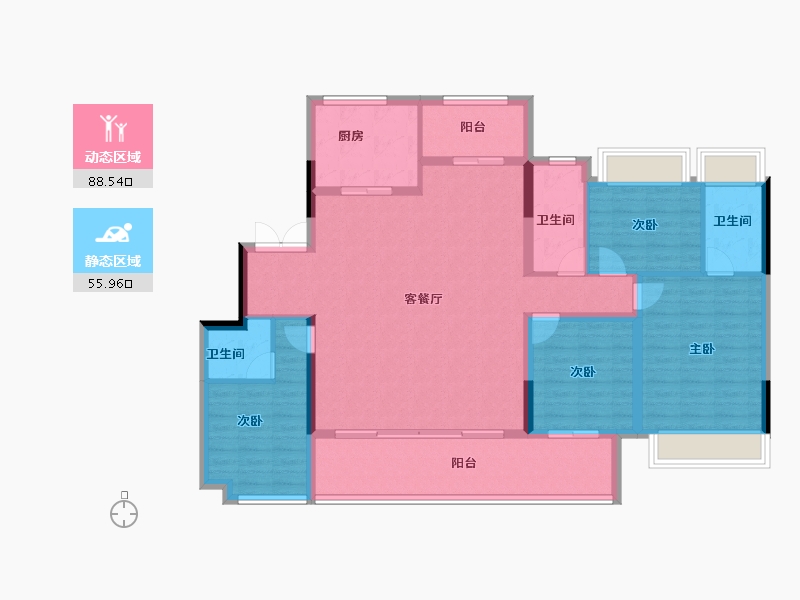 贵州省-贵阳市-中海映山湖-131.20-户型库-动静分区