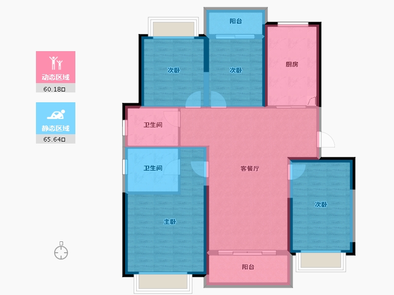 湖北省-武汉市-方岛金茂智慧科学城-113.40-户型库-动静分区