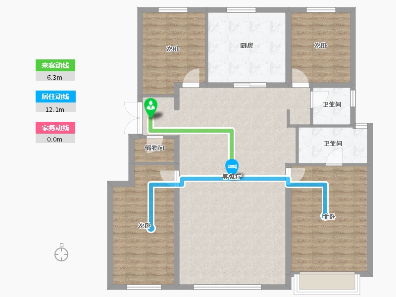 辽宁省-沈阳市-方林龙湖·云河砚-126.80-户型库-动静线