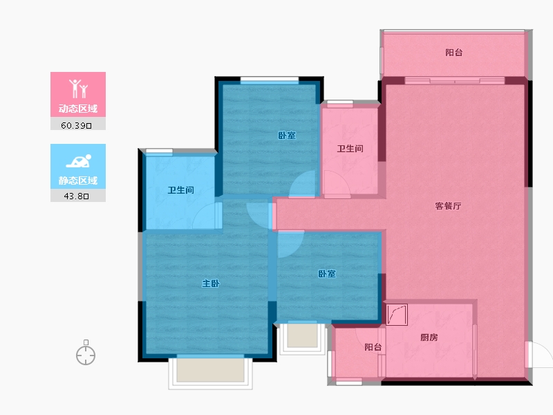 贵州省-贵阳市-恒大中央广场-93.60-户型库-动静分区