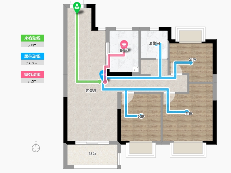 江苏省-无锡市-三巽亿达锡山清枫-71.20-户型库-动静线