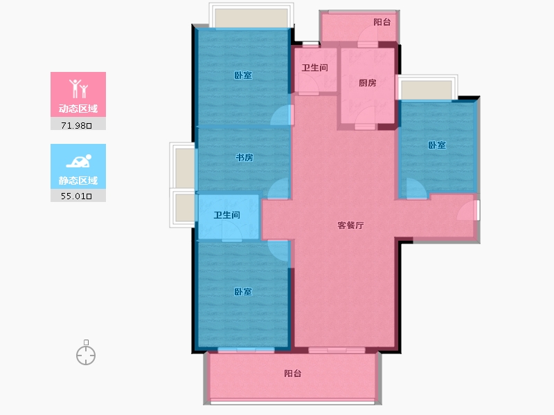 广东省-东莞市-深业松湖云城-115.25-户型库-动静分区