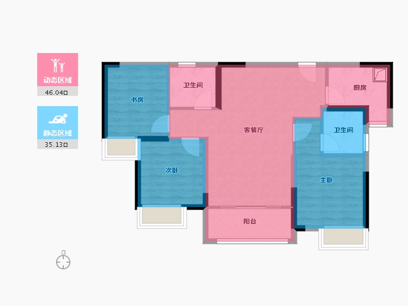 福建省-厦门市-中粮云玺壹号-71.88-户型库-动静分区