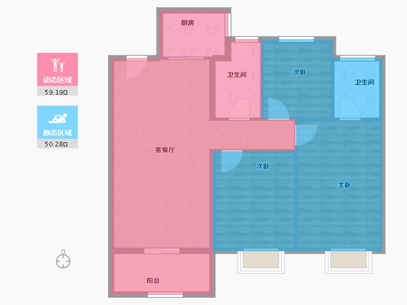 湖北省-武汉市-城投丰山府-99.57-户型库-动静分区