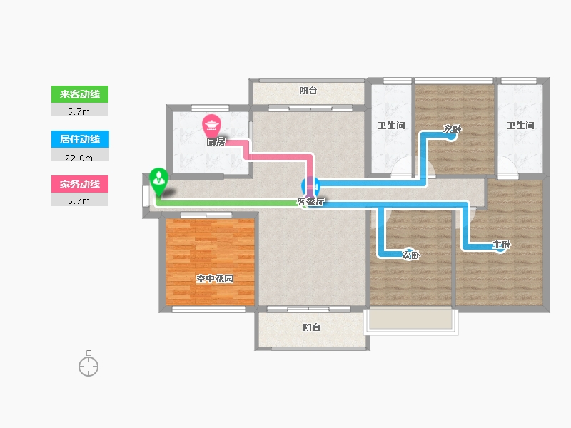 广东省-东莞市-碧桂园玫瑰臻园-115.04-户型库-动静线