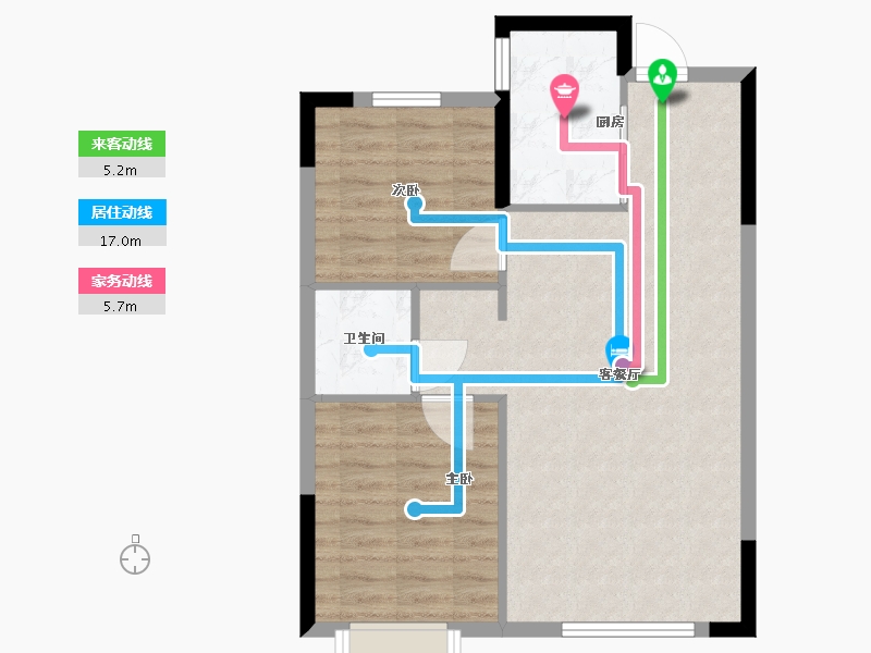 辽宁省-沈阳市-建荣皇家海岸-66.40-户型库-动静线