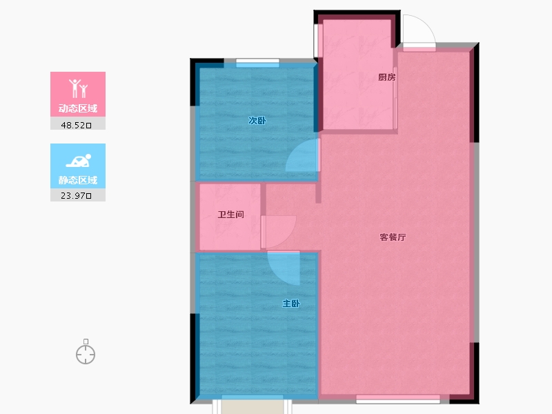 辽宁省-沈阳市-建荣皇家海岸-66.40-户型库-动静分区