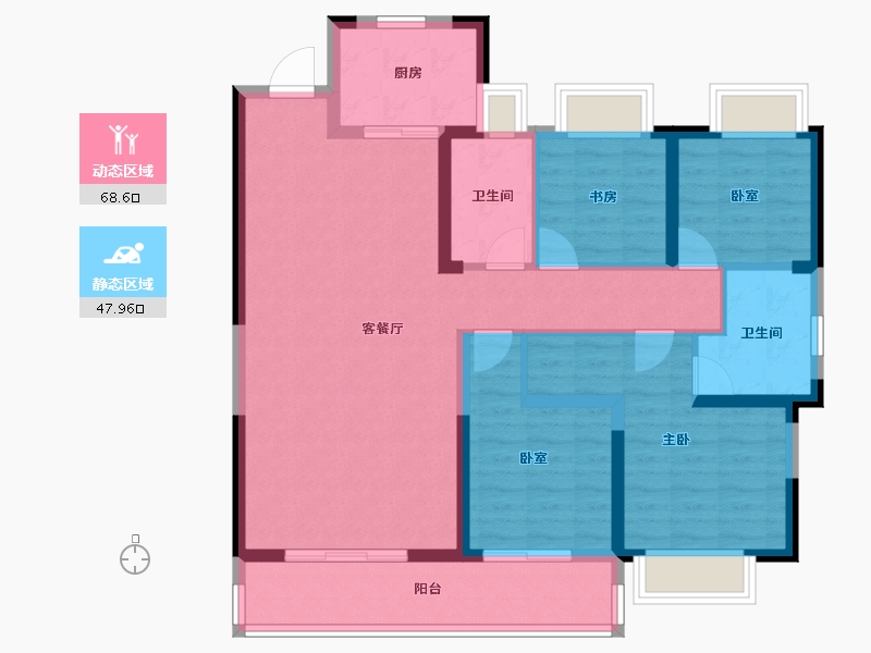 湖北省-武汉市-城投联投誉江南-104.22-户型库-动静分区