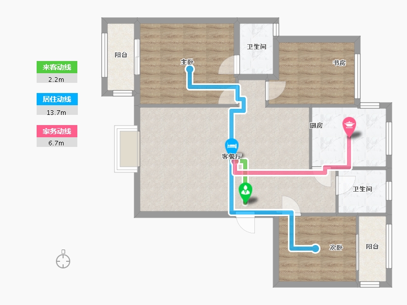 四川省-成都市-都市金岸-93.30-户型库-动静线