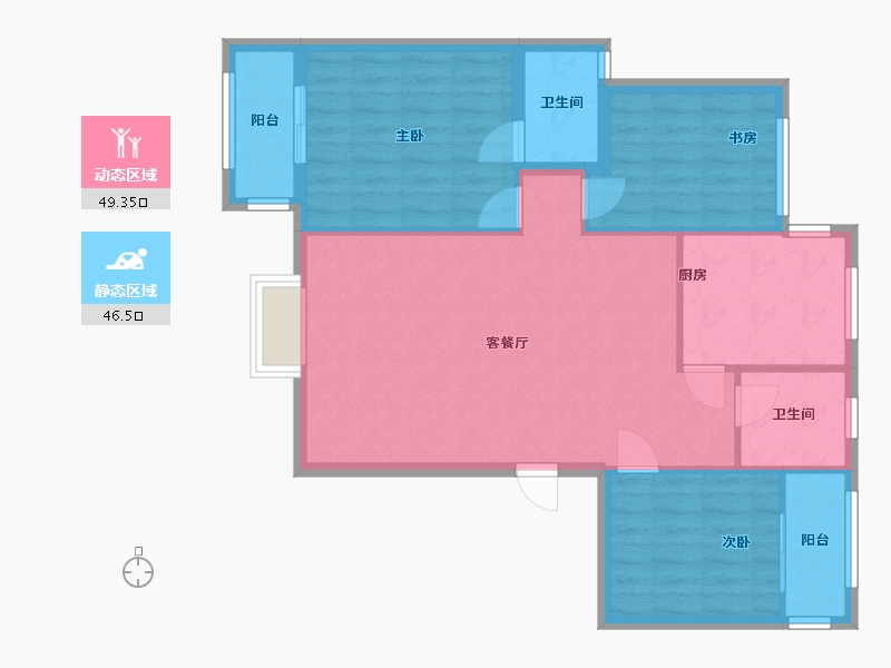 四川省-成都市-都市金岸-93.30-户型库-动静分区