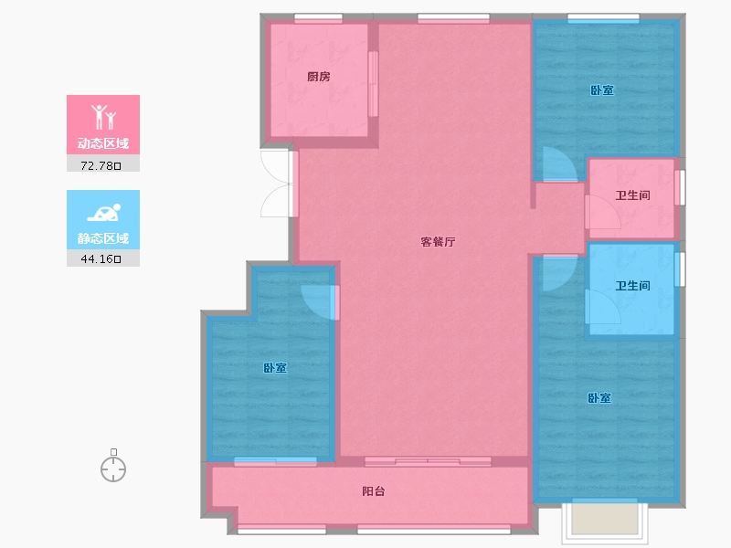 山东省-潍坊市-恒信凤栖桃源-106.40-户型库-动静分区