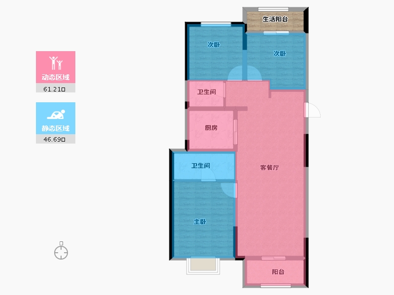 河南省-郑州市-万科山河道-101.64-户型库-动静分区