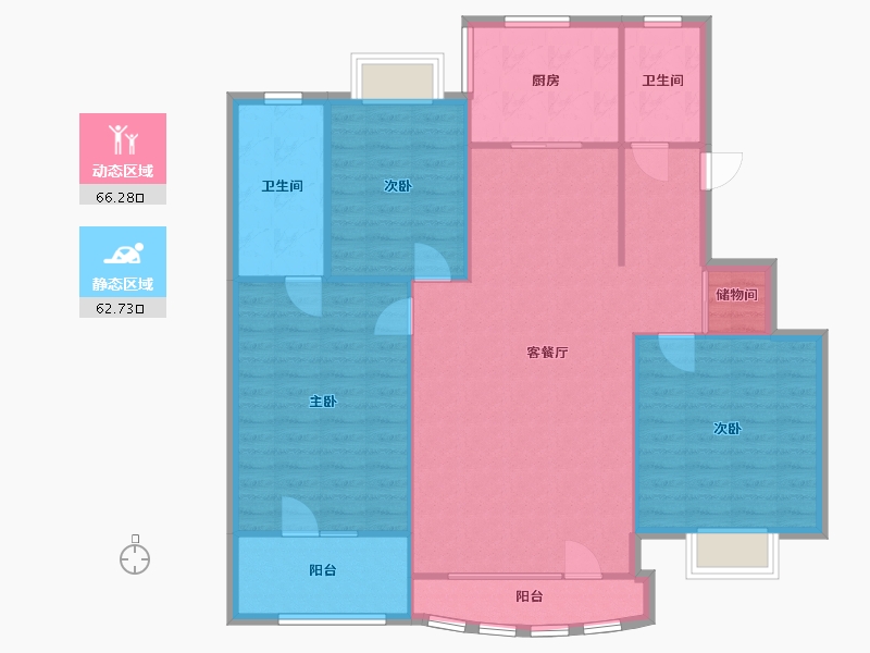 山东省-济南市-黄金时代-113.70-户型库-动静分区