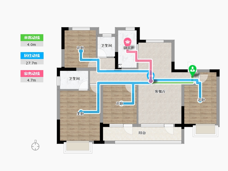 河北省-石家庄市-东原启城-97.47-户型库-动静线