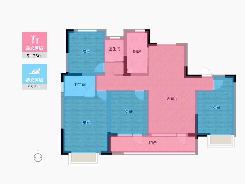 河北省-石家庄市-东原启城-97.47-户型库-动静分区