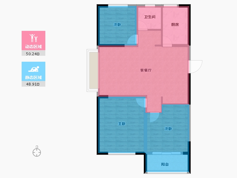 山东省-潍坊市-创投·潍州金谷-89.57-户型库-动静分区