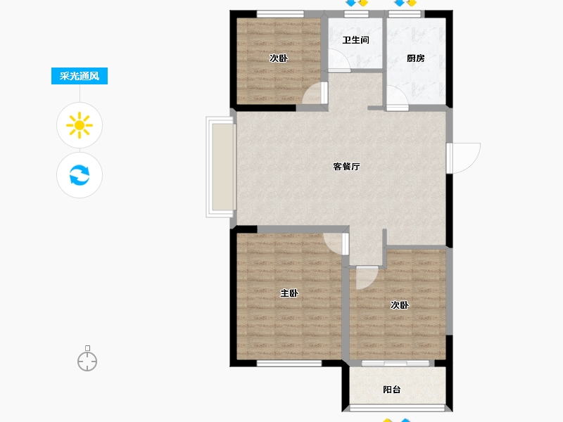 山东省-潍坊市-创投·潍州金谷-89.57-户型库-采光通风