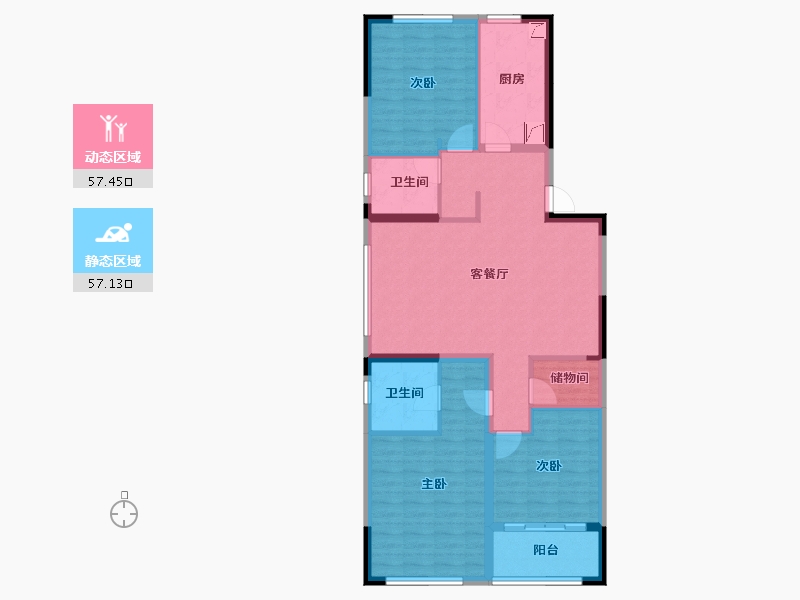 湖北省-武汉市-枫华国际-102.43-户型库-动静分区