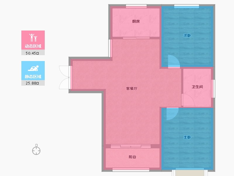 山东省-烟台市-石药健康城-68.80-户型库-动静分区