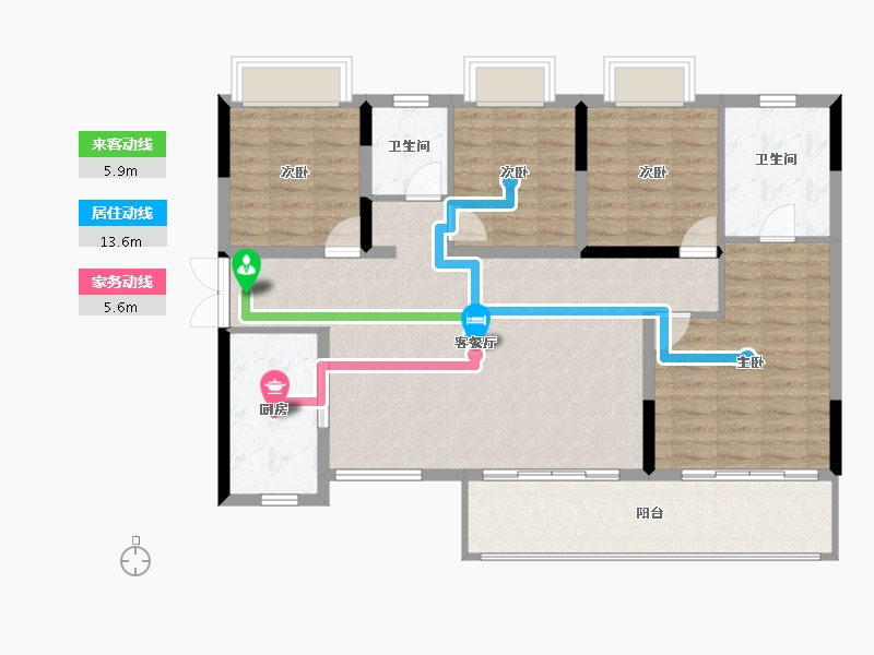 贵州省-贵阳市-中铁逸都国际-112.80-户型库-动静线