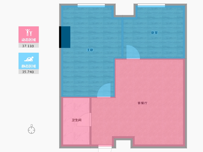 辽宁省-沈阳市-万象宸光-66.40-户型库-动静分区