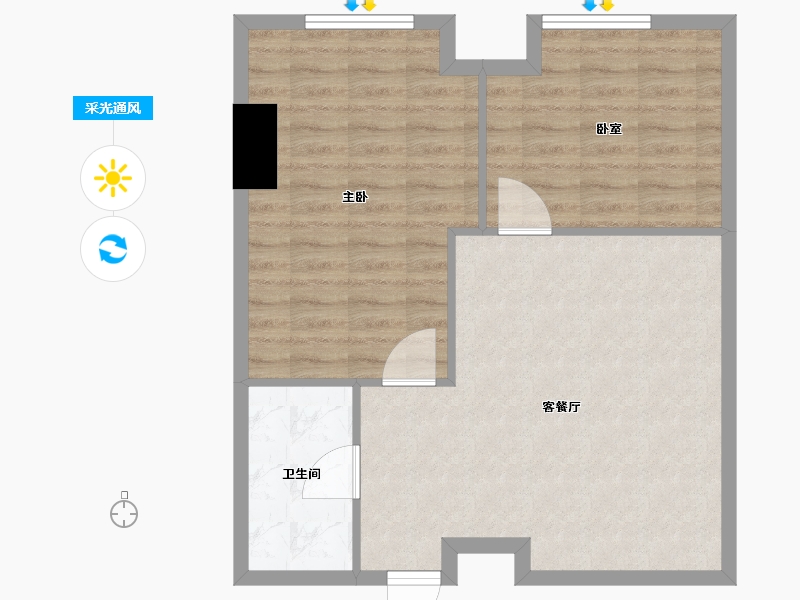 辽宁省-沈阳市-万象宸光-66.40-户型库-采光通风