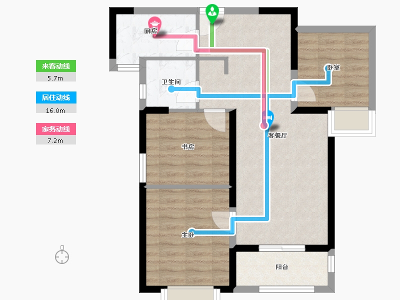 湖北省-武汉市-美好香域花境-67.80-户型库-动静线