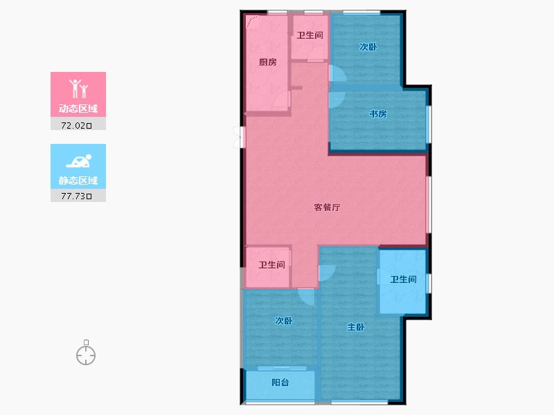 湖北省-武汉市-枫华国际-136.07-户型库-动静分区