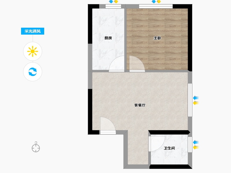 辽宁省-沈阳市-春晖尚居-45.60-户型库-采光通风