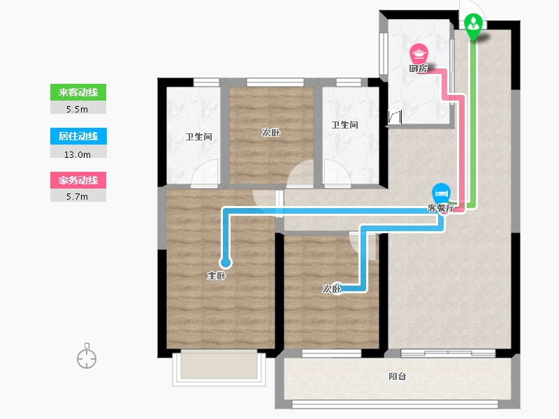 湖北省-武汉市-方岛金茂智慧科学城-86.74-户型库-动静线