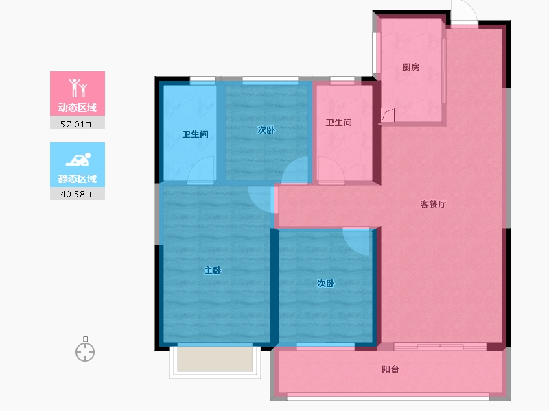 湖北省-武汉市-方岛金茂智慧科学城-86.74-户型库-动静分区