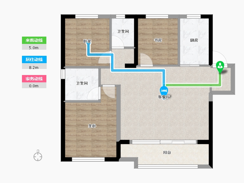 陕西省-咸阳市-绿地新都会-79.08-户型库-动静线