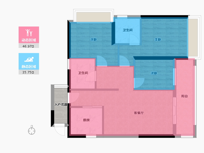 广东省-广州市-越秀天珹-80.00-户型库-动静分区