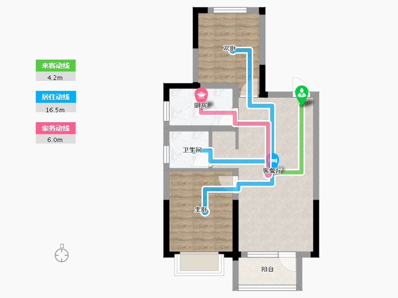 河北省-石家庄市-东原启城-56.69-户型库-动静线